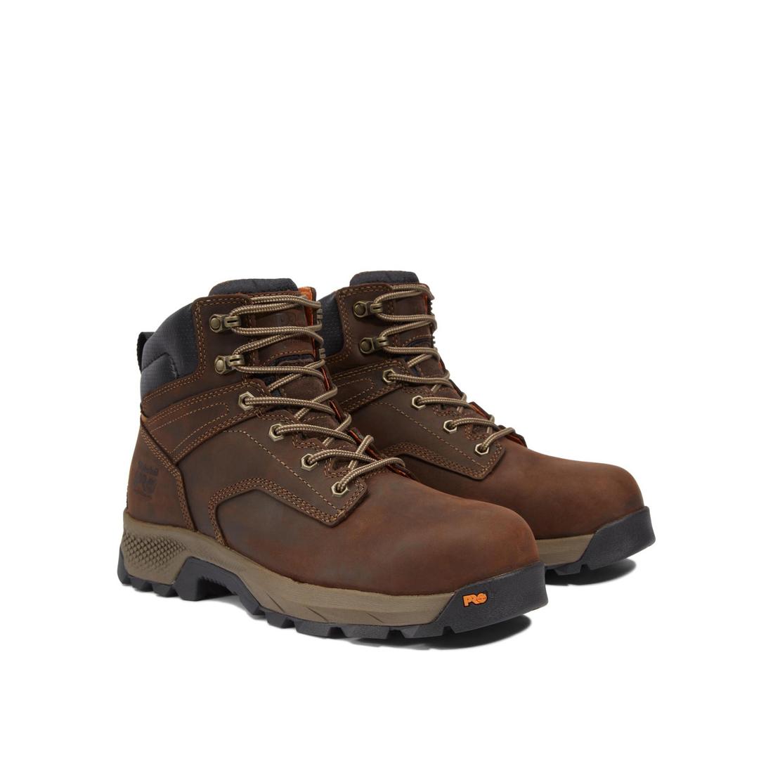 Timberland Pro Titan Ev 6 Inch Composite-Toe Work Boot Brown Angled View