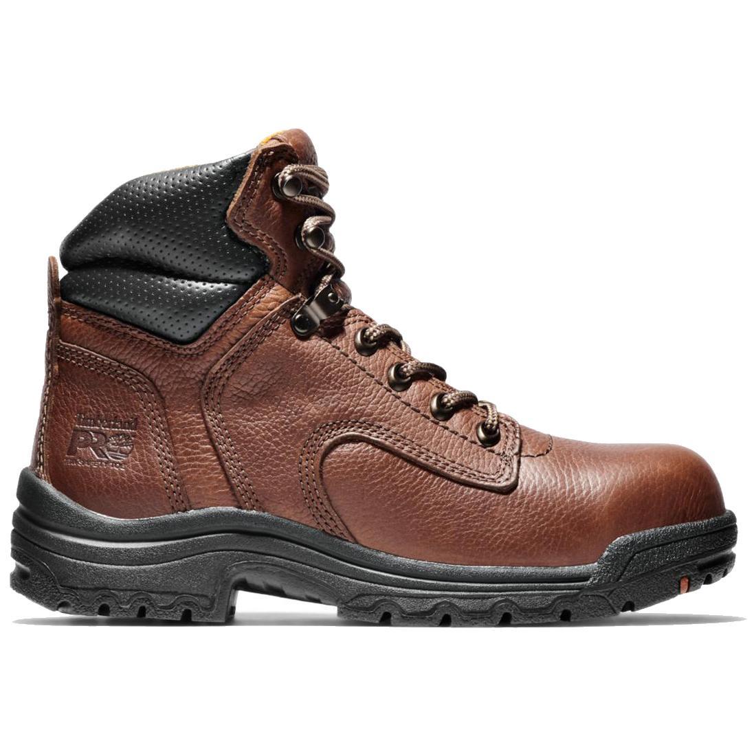 Timberland Pro Women's Titan 6 Inch Alloy-Toe Work Boot Brown Coffee Profile View