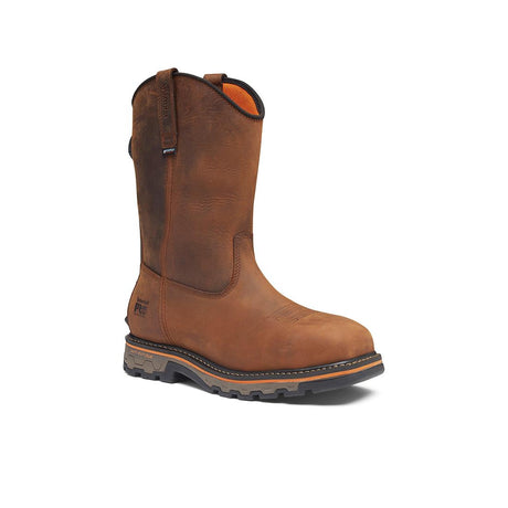 Timberland Pro True Grit Waterproof Nano-Toe Pull-On Work Boot Boa Full Grain Medium Brown Medial View