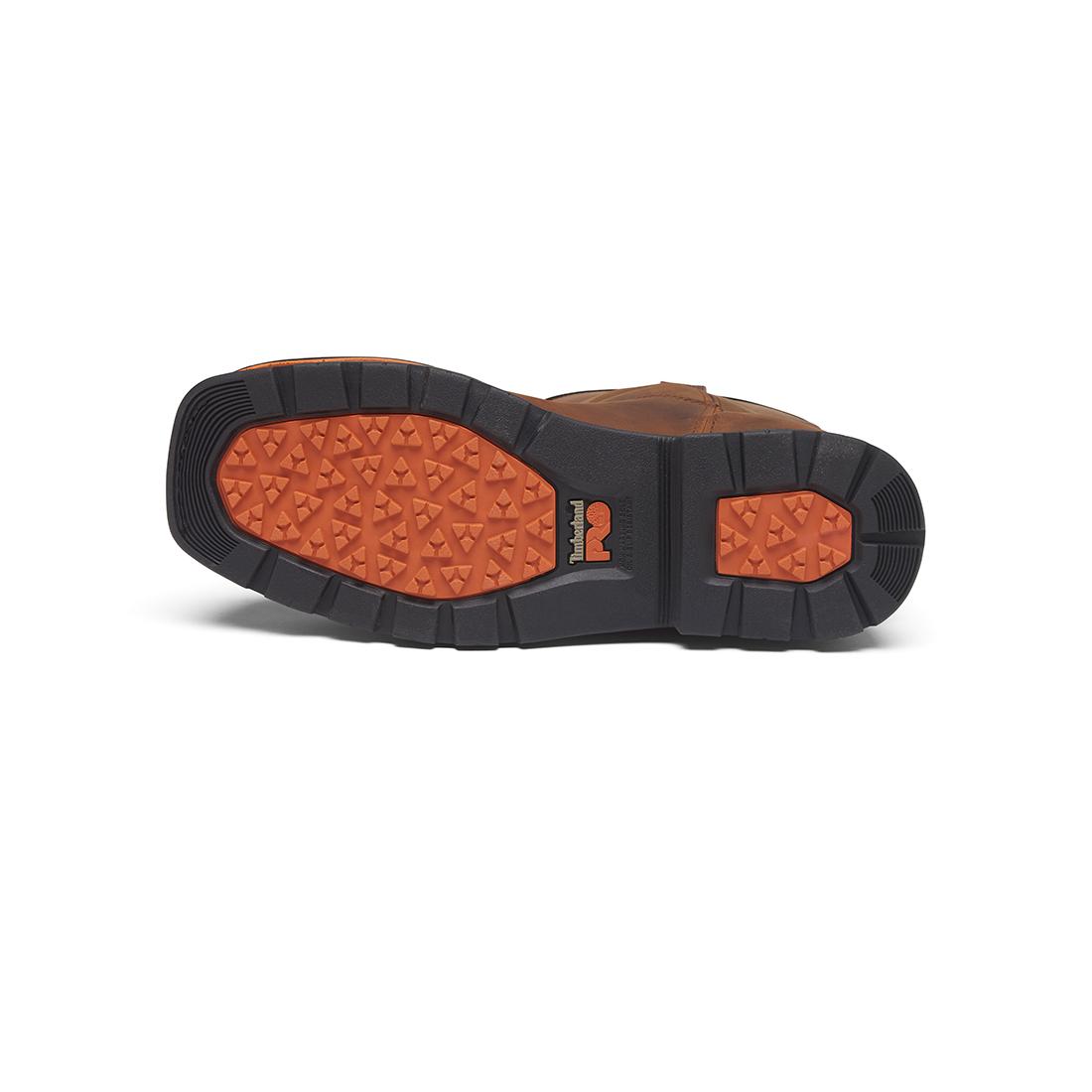 Timberland Pro True Grit Waterproof Nano-Toe Pull-On Work Boot Boa Full Grain Medium Brown Sole View