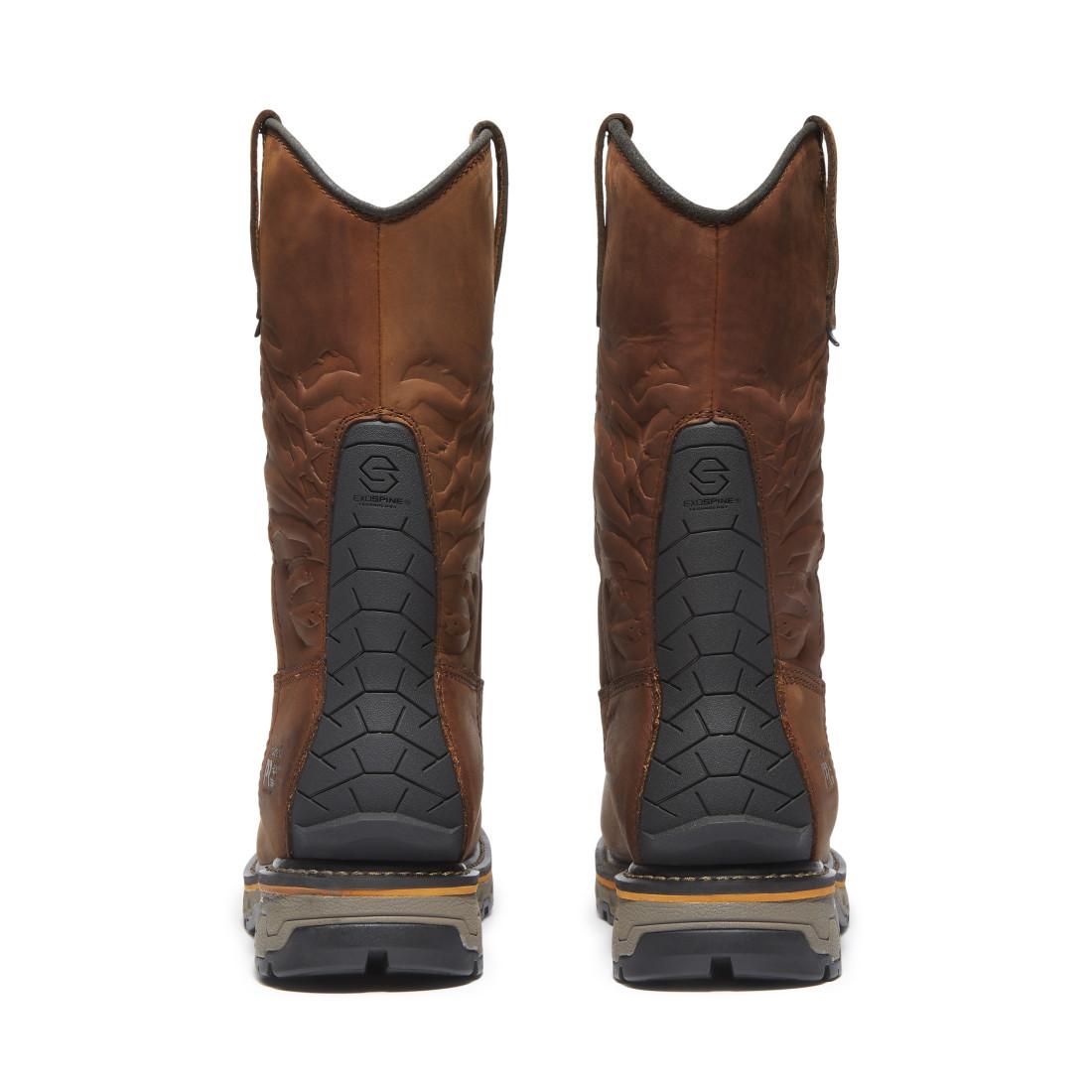 Timberland Pro True Grit Waterproof Composite Toe Pull On Work Boots – Medium Brown Heel-Back View