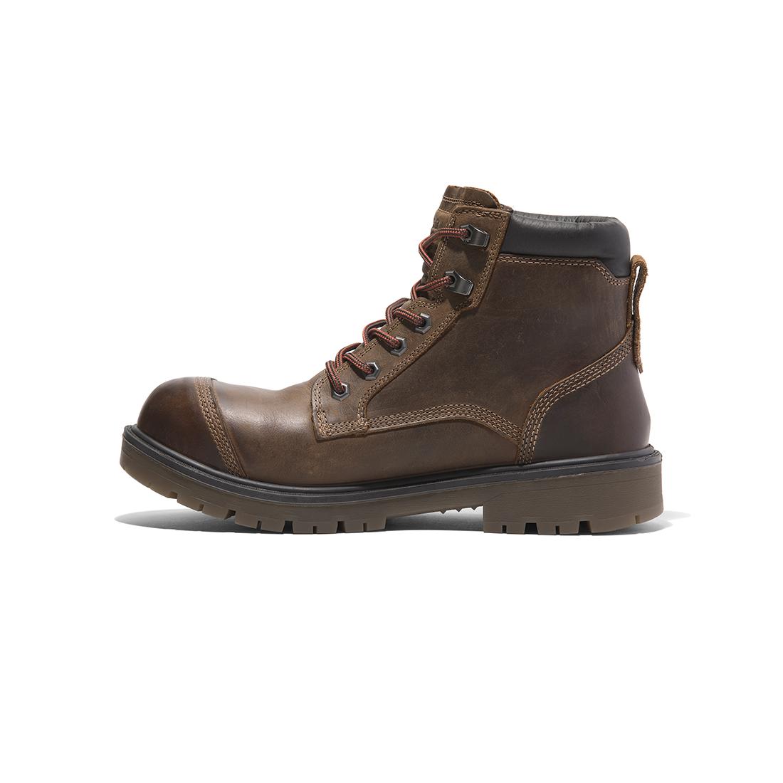 Timberland Pro Whitman 6-Inch Waterproof Composite-Toe Work Boot Full Grain Dark Brown Angled View