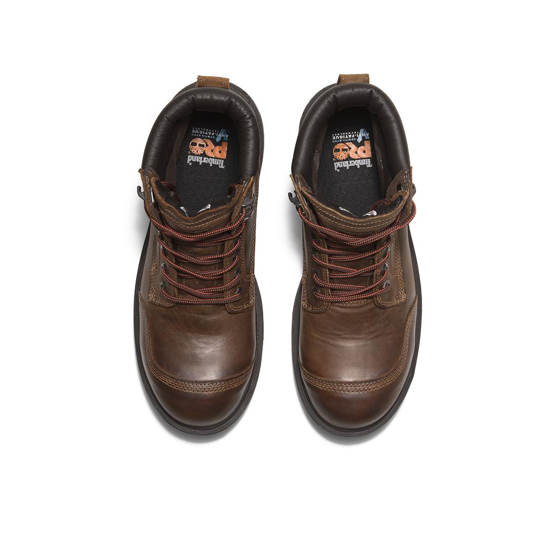 Timberland Pro Whitman 6-Inch Waterproof Composite-Toe Work Boot Full Grain Dark Brown Front-upper View