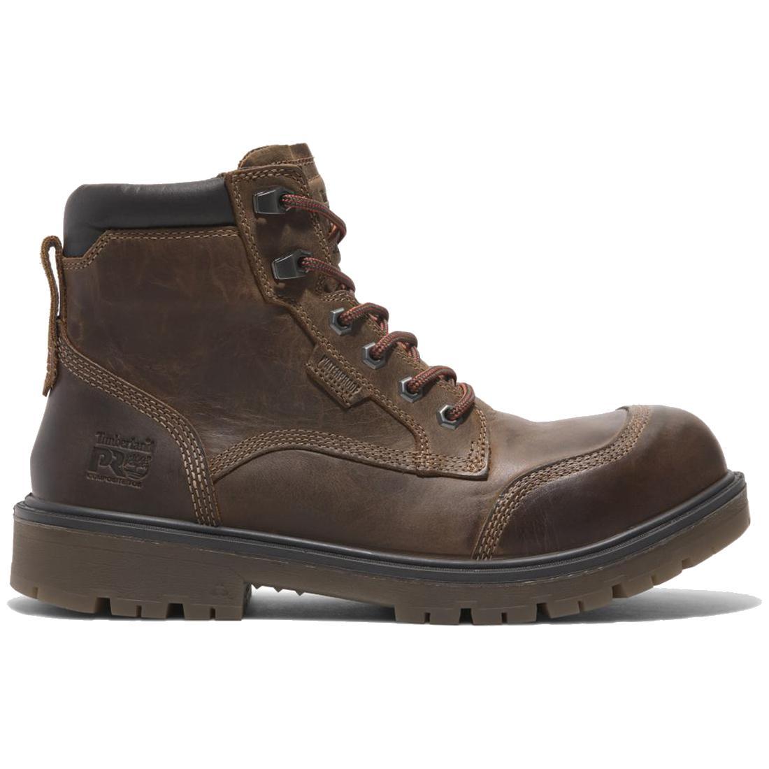 Timberland Pro Whitman 6-Inch Waterproof Composite-Toe Work Boot Full Grain Dark Brown Profile View