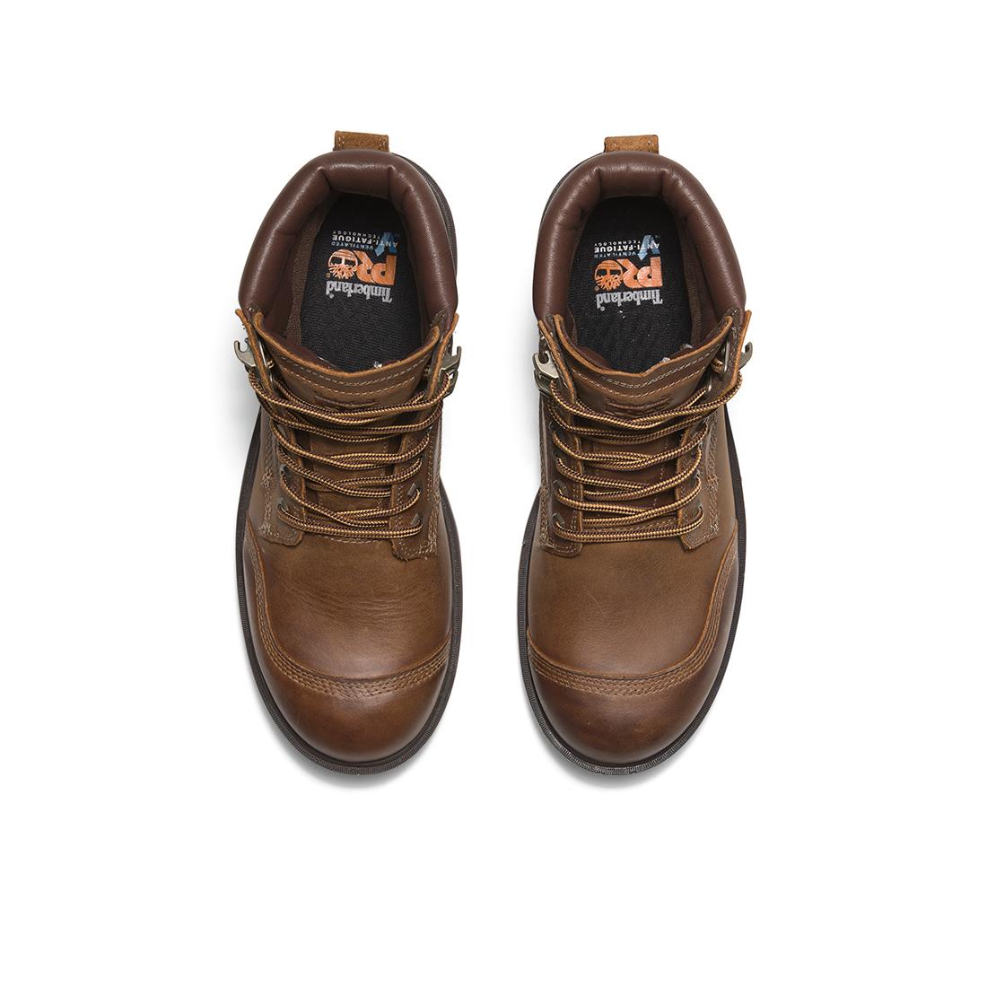 Timberland Pro Whitman 6-Inch Waterproof Full Grain Boot Medium Brown Front-upper View