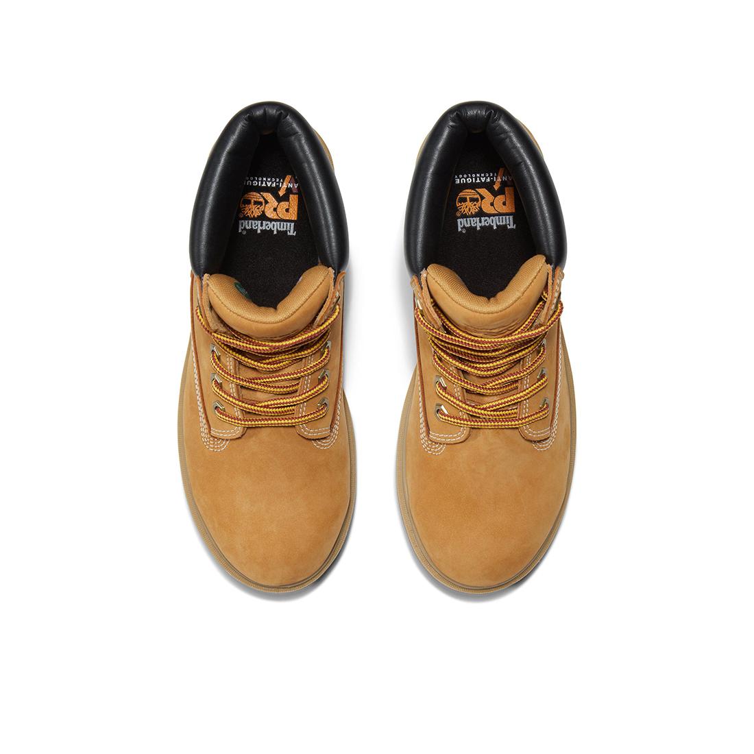 Timberland Pro Women's Direct Attach 6-Inch Waterproof Steel-Toe Work Boot Ins 200G Wheat Front-upper View