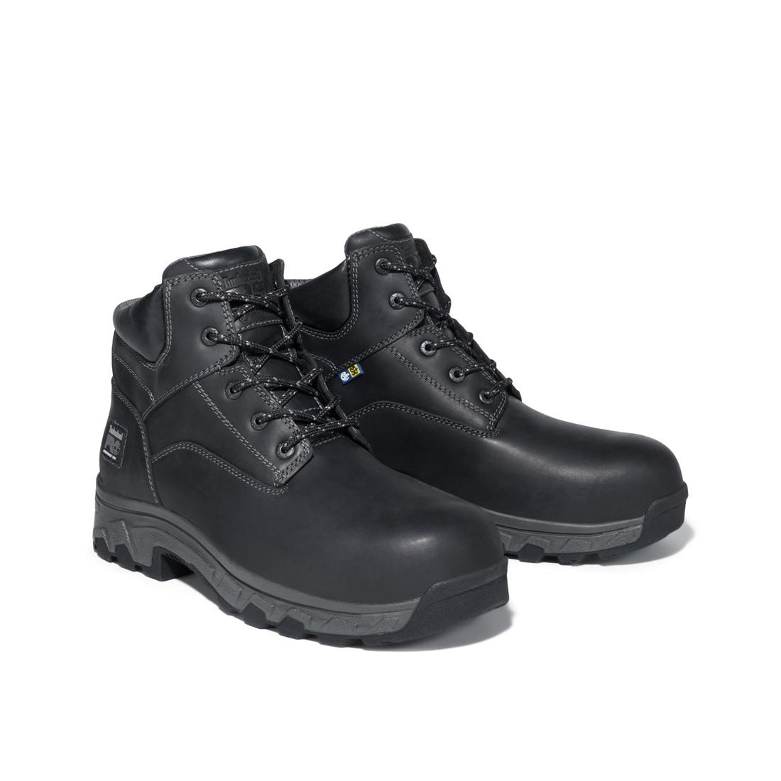 Timberland Pro Workstead 6 Inch Composite-Toe Work Boot Black Angled View