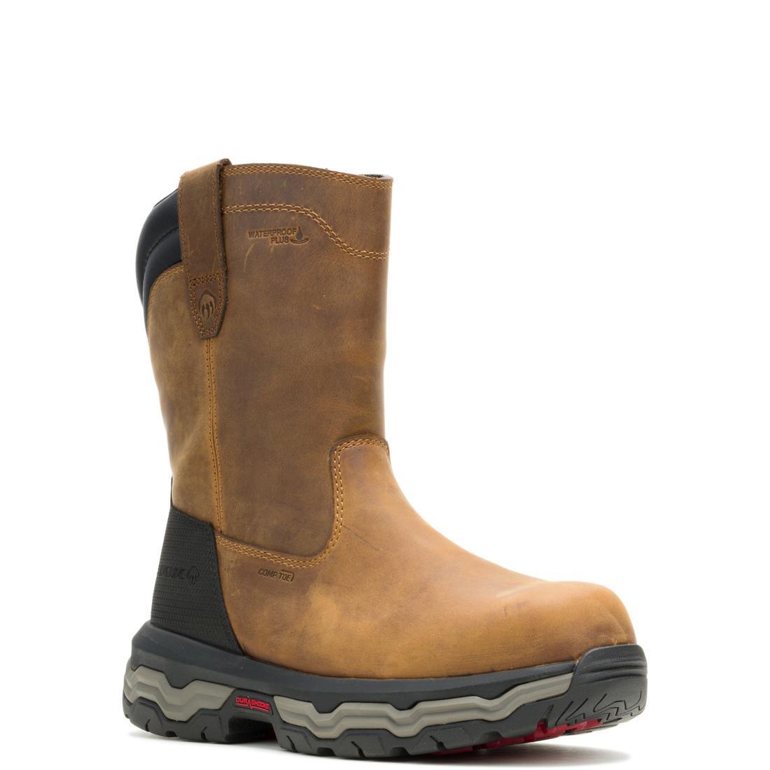 Wolverine Alpha Infinity CarbonMax Waterproof Pull-On Work Boot Dark Coffee W251108 Medial Image