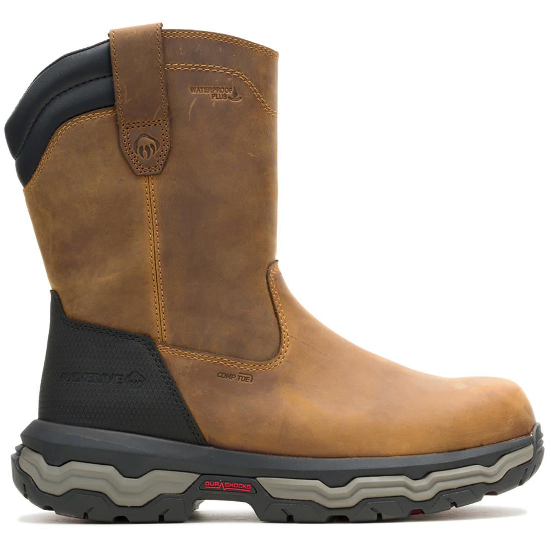 Wolverine Alpha Infinity CarbonMax Waterproof Pull-On Work Boot Dark Coffee Profile View