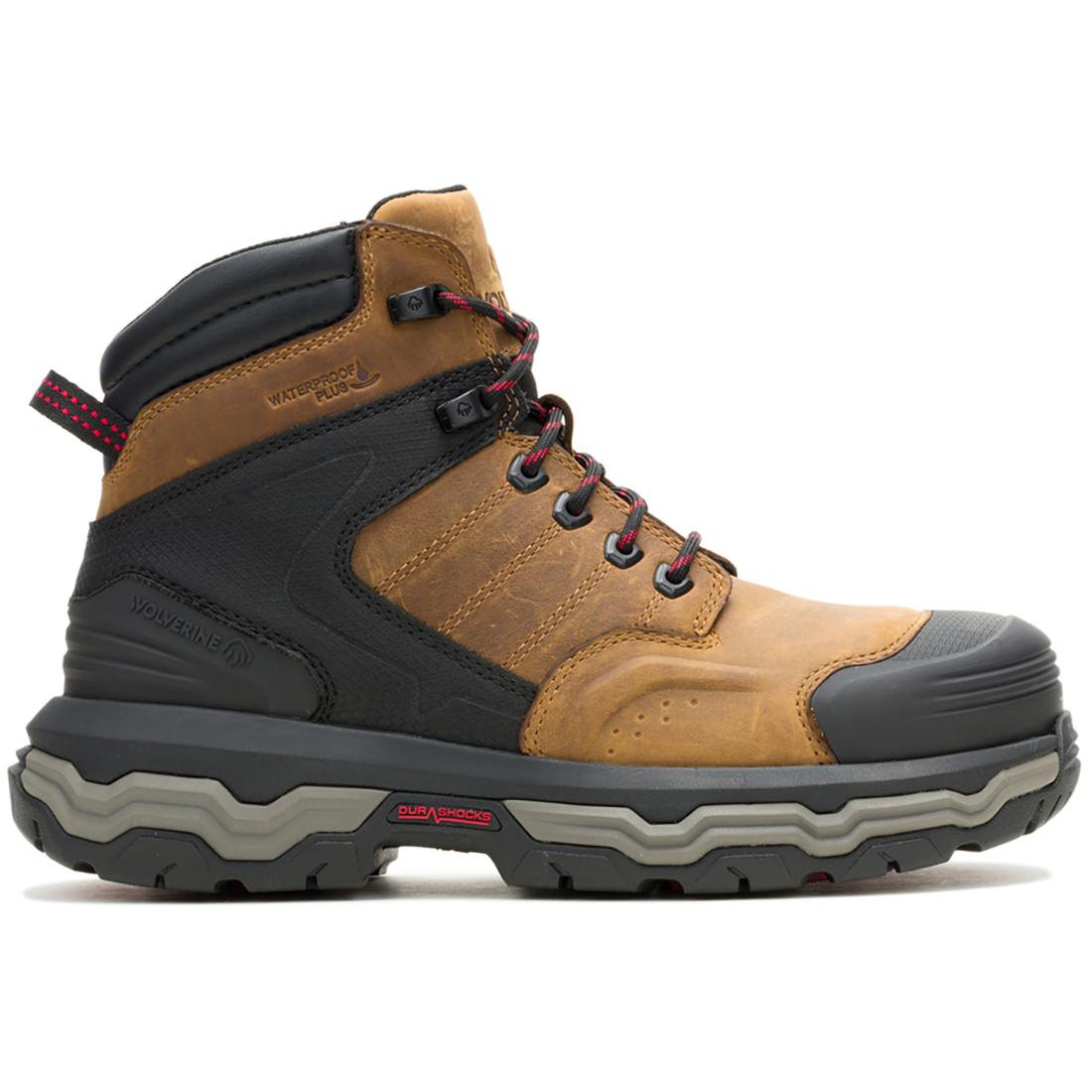 Wolverine Alpha Infinity Soft-Toe Work Boot Dark Tan Profile View