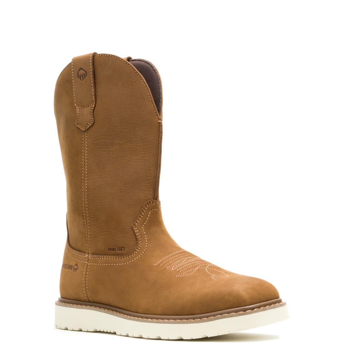 Wolverine Bronc Wedge Steel-Toe Pull On Work Boot Birch W251082 Medial Image