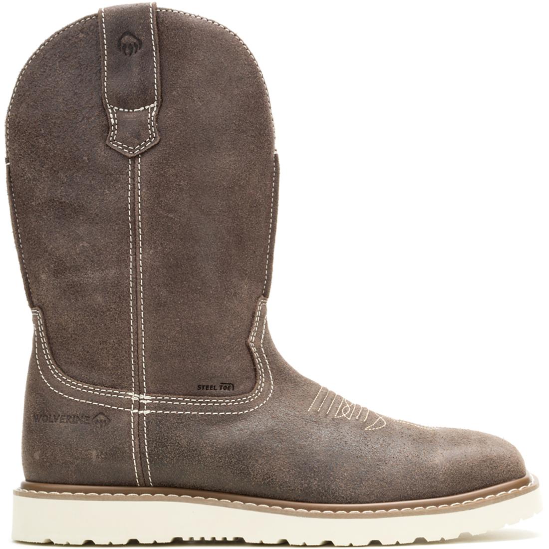 Wolverine Bronc Wedge Steel-Toe Pull On Work Boot Iron Profile View