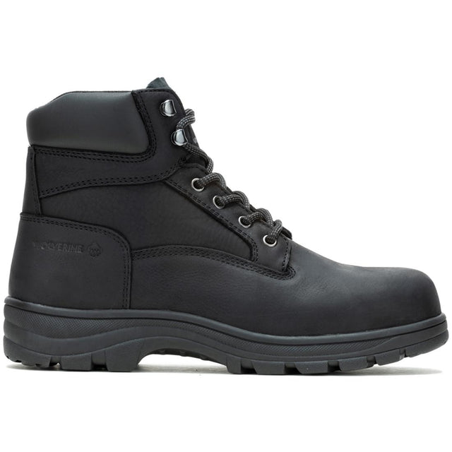 Wolverine Carlsbad Waterproof Soft-Toe Work Boot Black Profile View