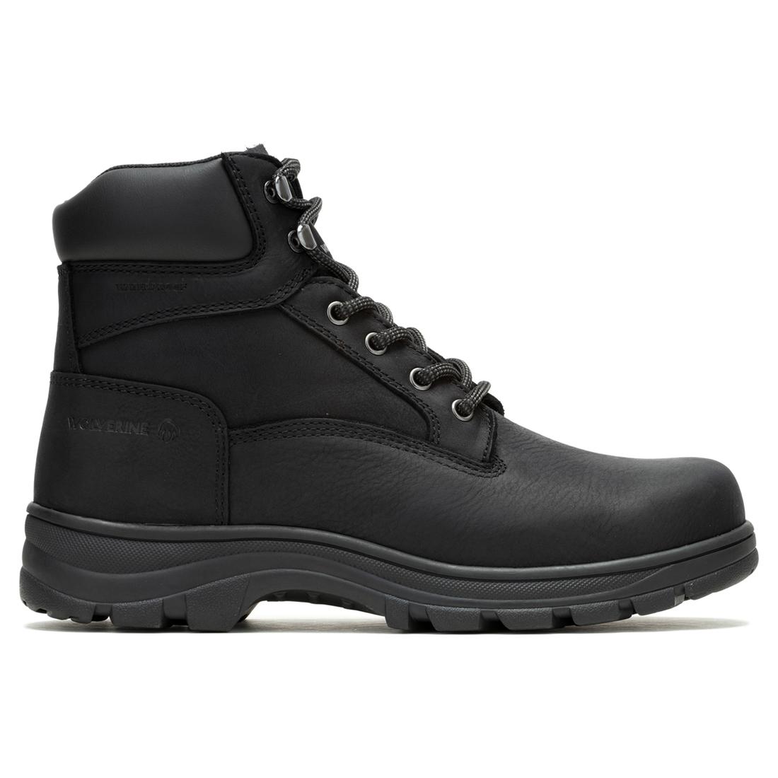 Wolverine Carlsbad Waterproof Steel-Toe Work Boot Black Profile View