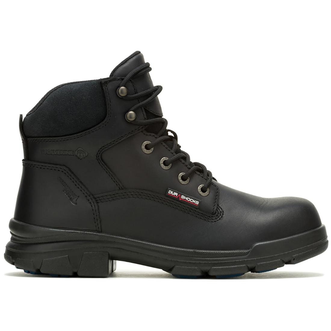Wolverine DuraShocks® SR Icon 6" Soft Toe Work Boot – Black Profile View