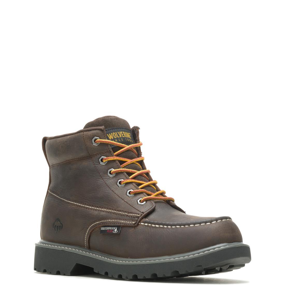 Wolverine Floorhand Moc-Toe 6" Waterproof Work Boot Soft-Toe,W230025 Medial Image