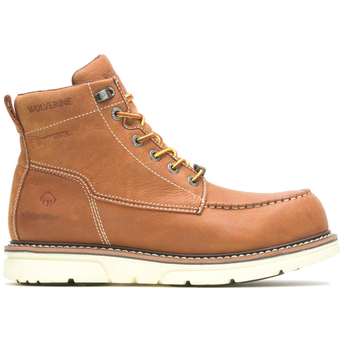 Wolverine I-90 DuraShocks® 6" Moc Toe Waterproof Soft Toe Work Boot – Tan Profile View