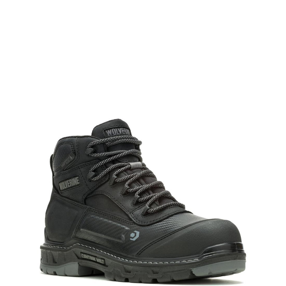 Wolverine Overpass 6" CarbonMax Work Boot Black/Grey W080167 Medial Image