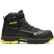 Wolverine Overpass 6" CarbonMax Work Boot Black/Lime Profile View