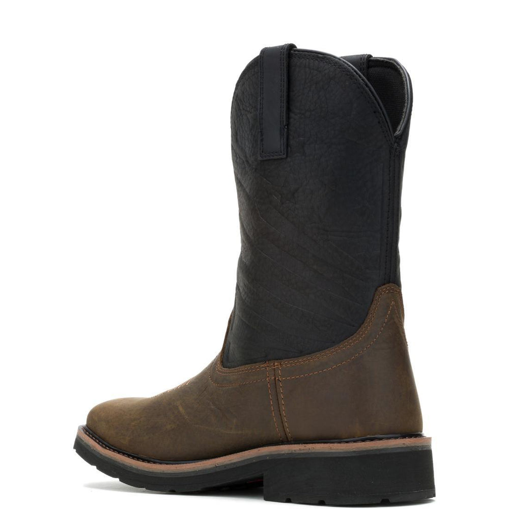 Wolverine Rancher Flag LX Steel-Toe Pull-On Wellington Work Boot Black Steel-Toe,W241185 Heel Image