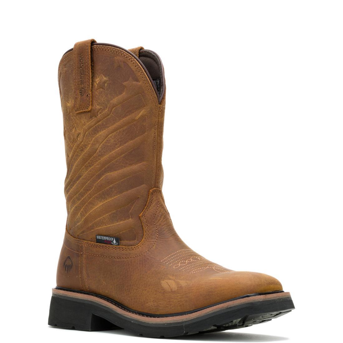 Wolverine Rancher Flag LX Steel-Toe Pull-On Wellington Work Boot Brown Steel-Toe,W241184 Medial Image