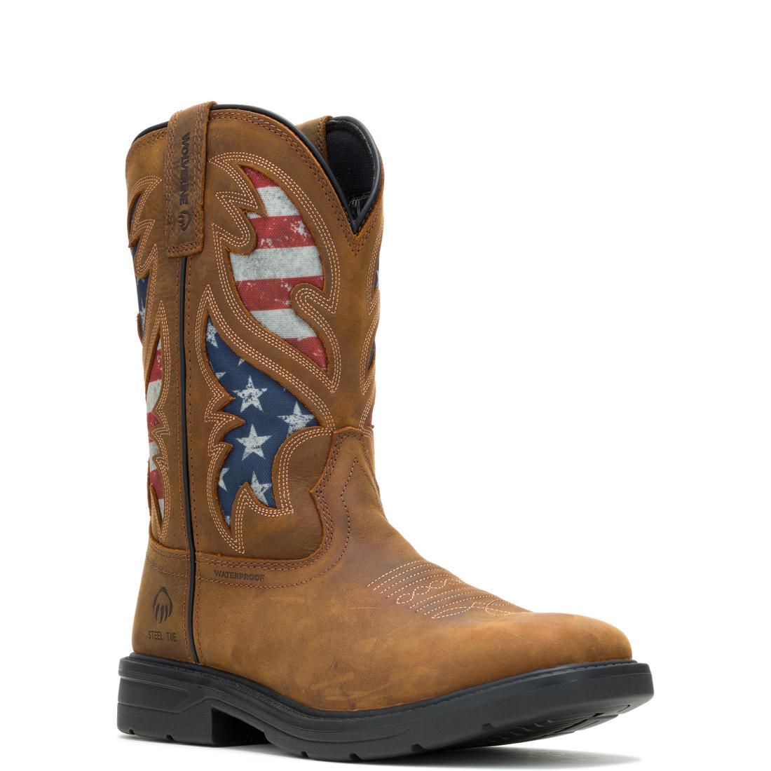 Wolverine Rancher Flag Steel-Toe Pull-On Wellington Work Boot Usa Flag Steel-Toe,W241181 Medial Image