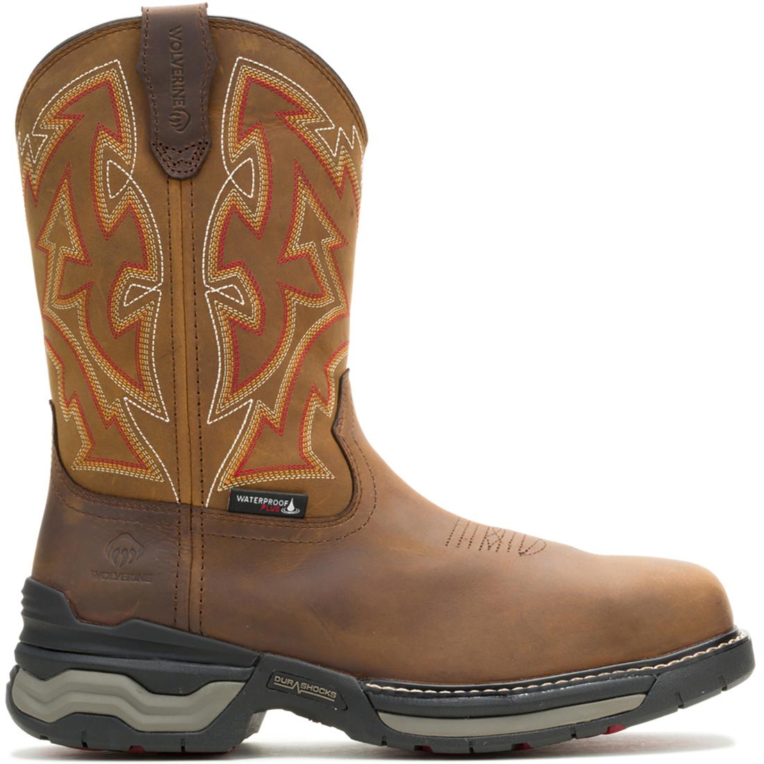 Wolverine Rancher Infnty CarbonMax Pull-On Work Boot Dark Tan Profile View