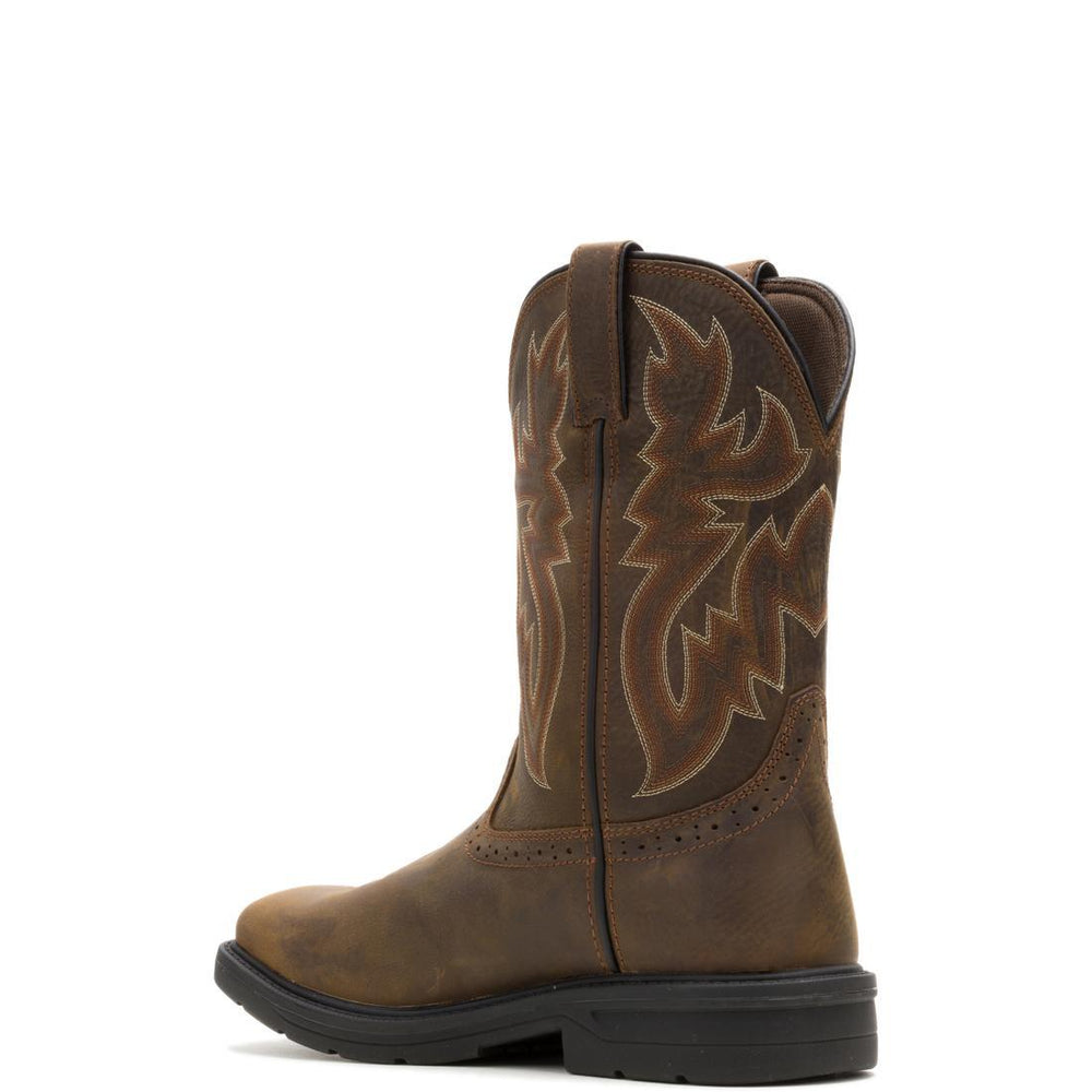 Wolverine Rancher Level Steel-Toe Pull-On Wellington Work Boot Dark Coffee Steel-Toe,W251049 Heel Image