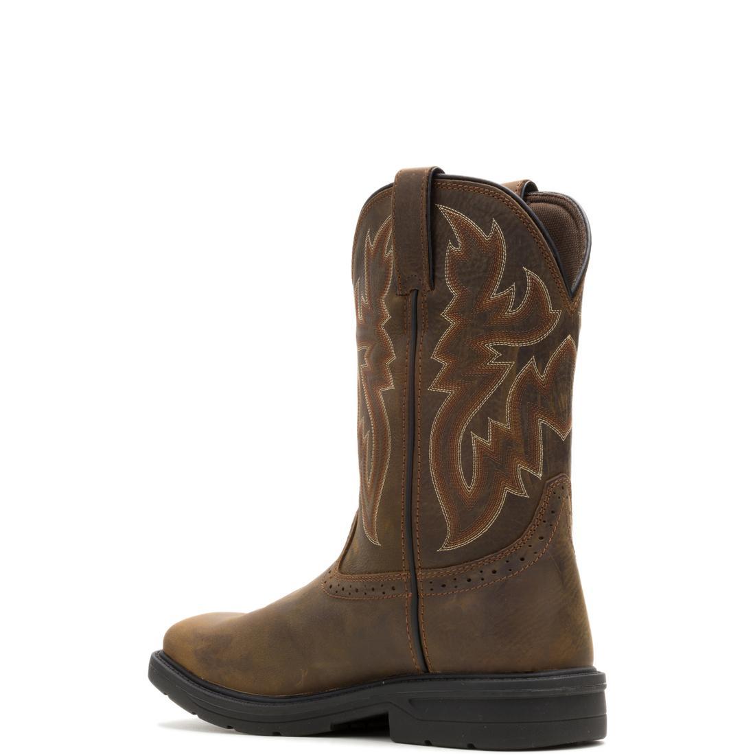 Wolverine Rancher Level Steel-Toe Pull-On Wellington Work Boot Dark Coffee Steel-Toe,W251049 Heel Image