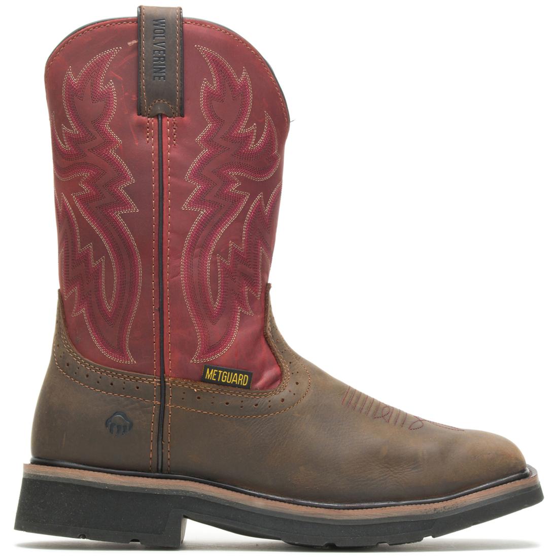 Wolverine Rancher Met Guard Waterproof Steel-Toe Pull-On Wellington Work Boot Profile View