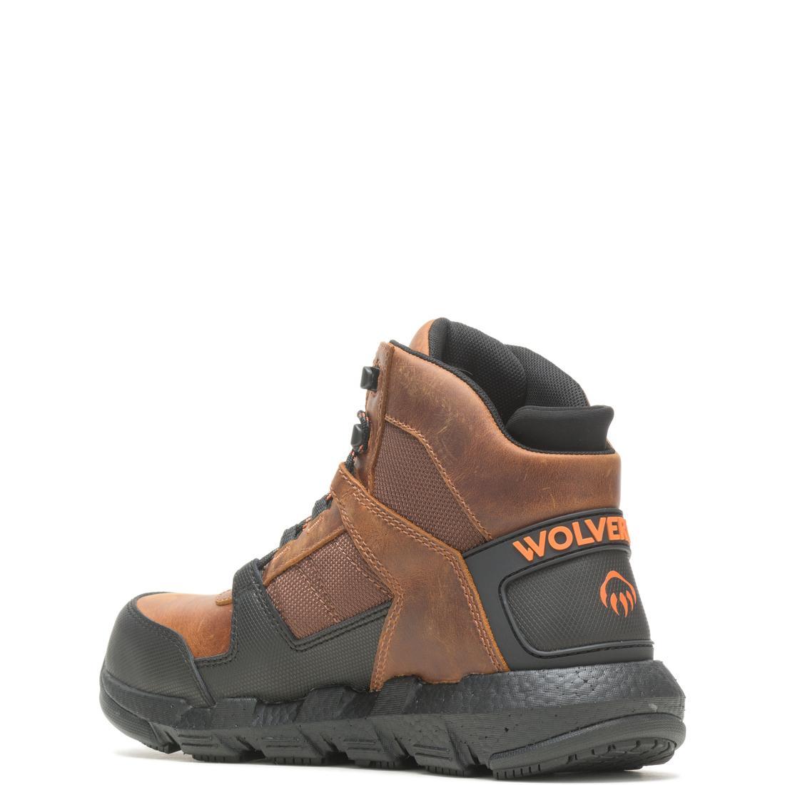 Wolverine Rev Vent UltraSpring™ DuraShocks® Mid CarbonMax® Work Boot – Tobacco W221034 Heel Image
