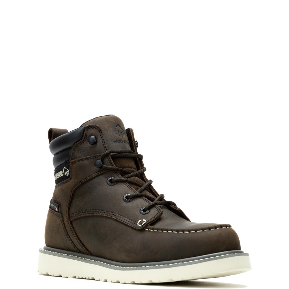 Wolverine Trade Wedge Moc-Toe 6" Steel-Toe Work Boot Dark Brown Steel-Toe,W231102 Medial Image