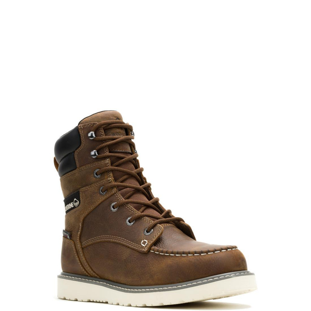 Wolverine Trade Wedge Moc-Toe 8" Steel-Toe Waterpoof Work Boot Sudan Brown Steel-Toe,W251055 Medial Image