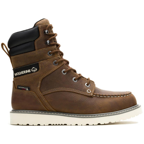 Wolverine Trade Wedge Moc-Toe 8" Steel-Toe Waterpoof Work Boot Sudan Brown Profile View