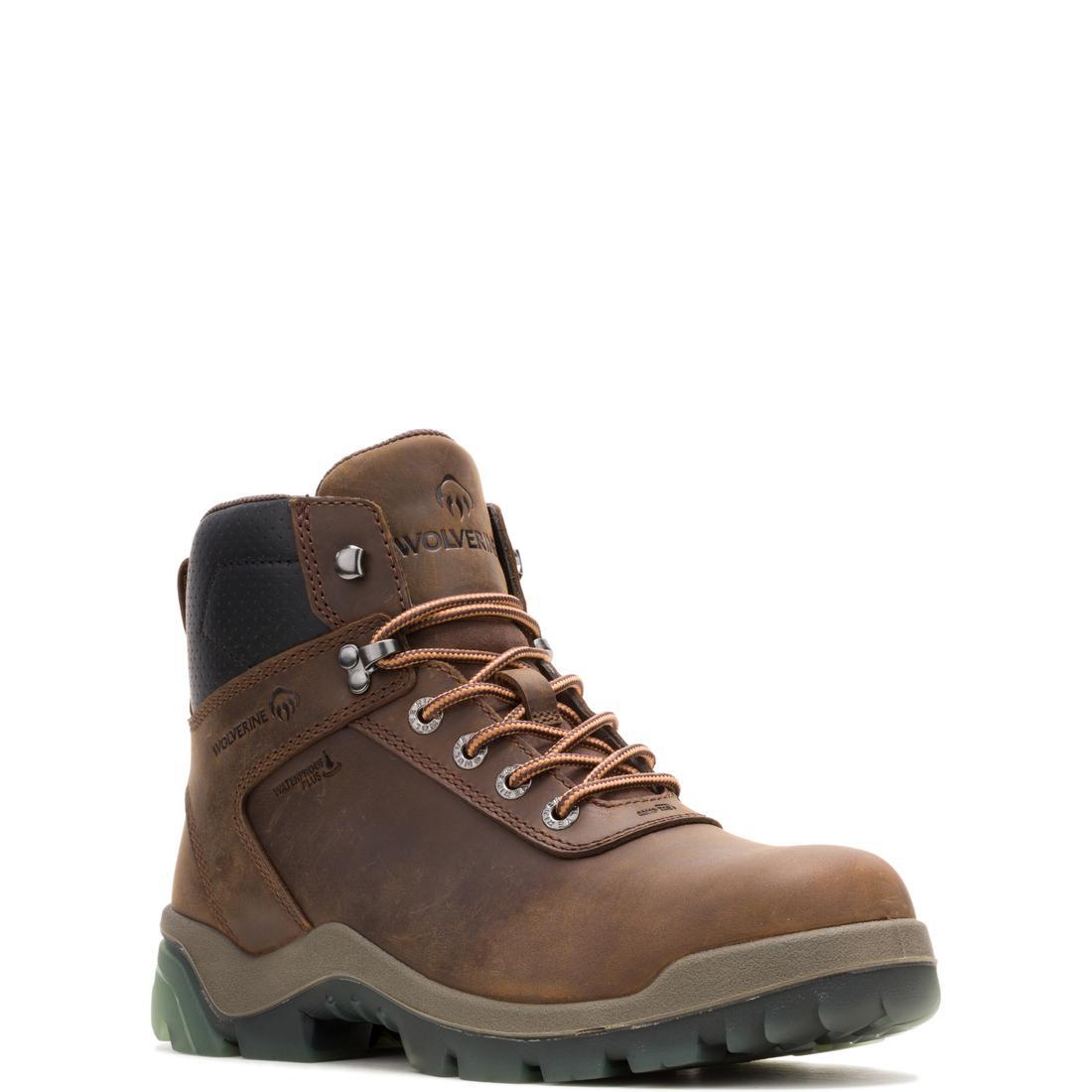 Wolverine Vantage Hyprest FT 6" Soft-Toe Work Boot Brown W251010 Medial Image