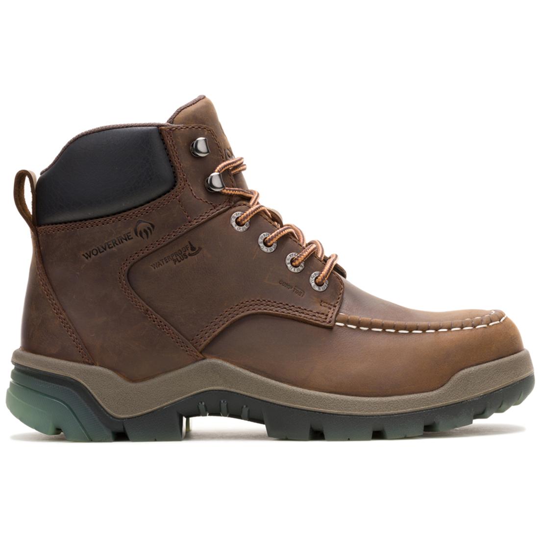 Wolverine Vantage Hyprest FT CarbonMax 6" Moc-Toe Work Boot Brown Profile View
