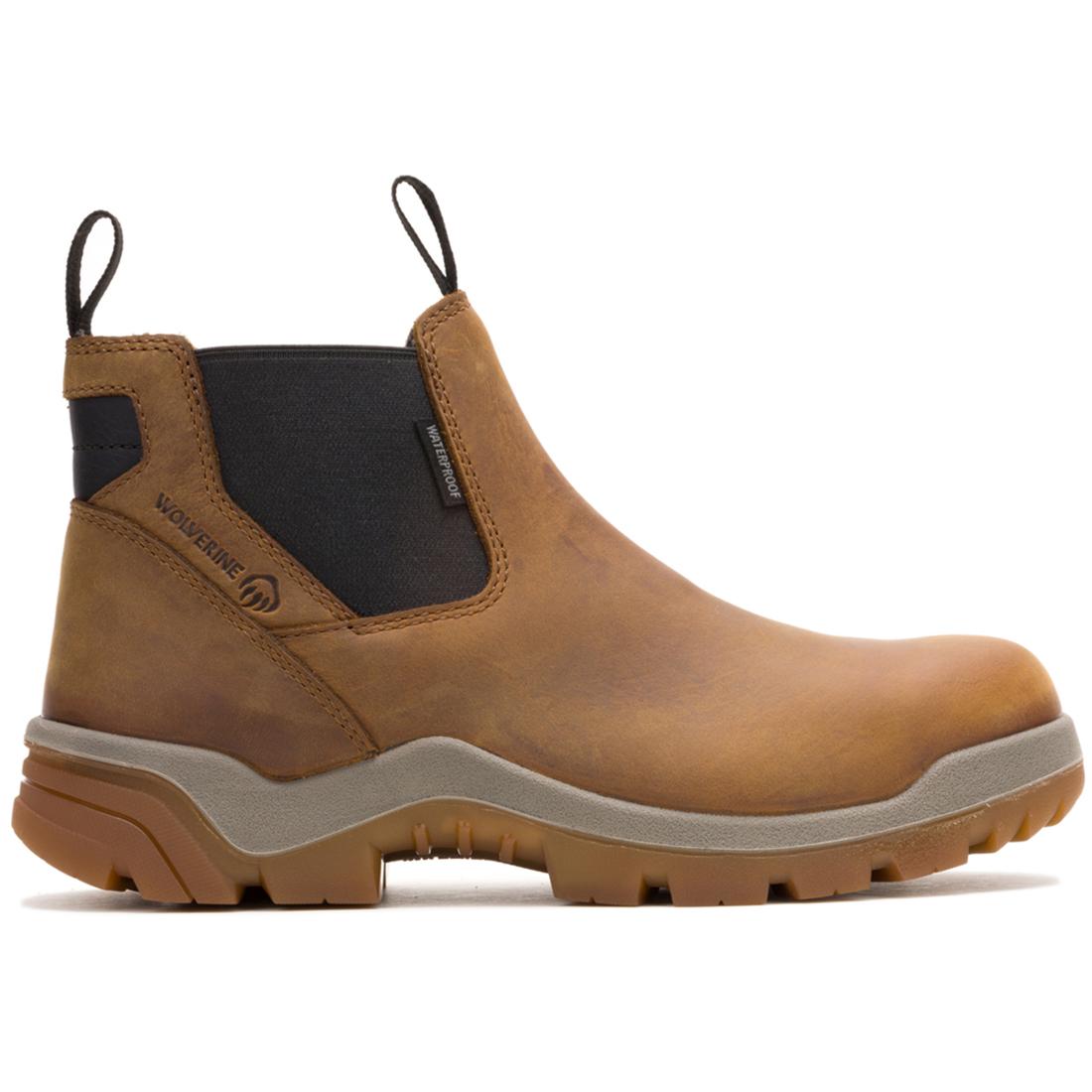 Wolverine Vantage Hyprest FT CarbonMax Chelsea Work Boot Tan Profile View