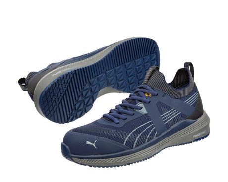 Puma Safety Turbo 645175 Navy/Grey low work shoe, view 3