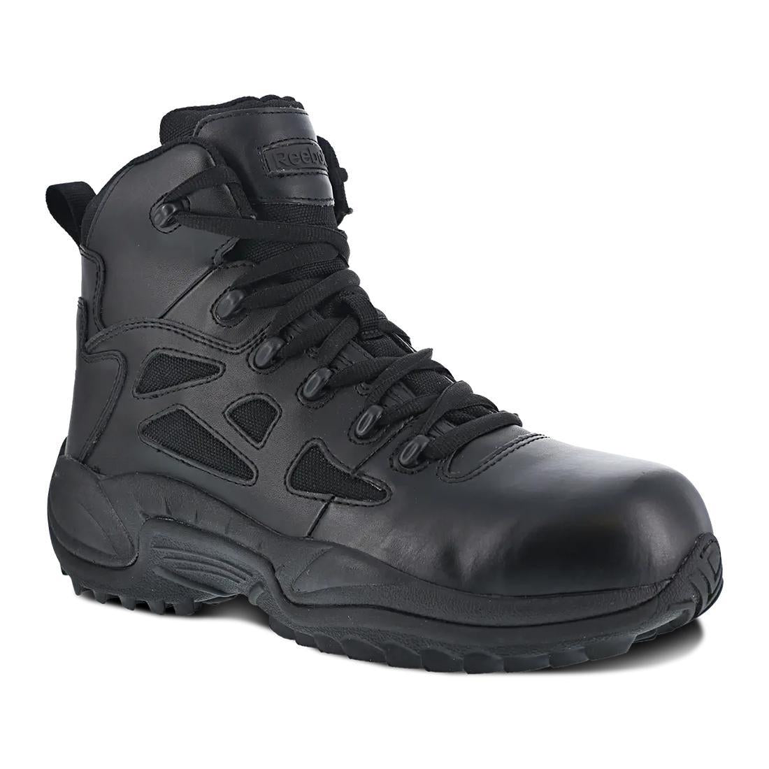 Rapid Response Rb 6 Inch Composite-Toe Side Zip Tactical Stealth Work Boot Black