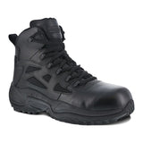 Rapid Response Rb 6 Inch Composite-Toe Side Zip Tactical Stealth Work Boot Black