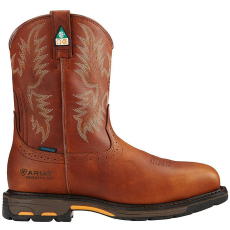 Ariat WorkHog Composite-Toe CSA Waterproof Wide Square Toe Work Boot Dark Copper Profile