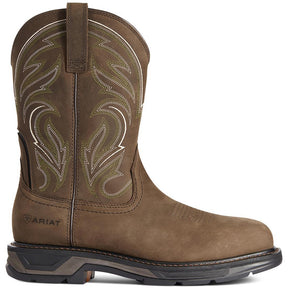 Ariat WorkHog XT Cottonwood Carbon Toe Work Boot Distressed Brown Detail