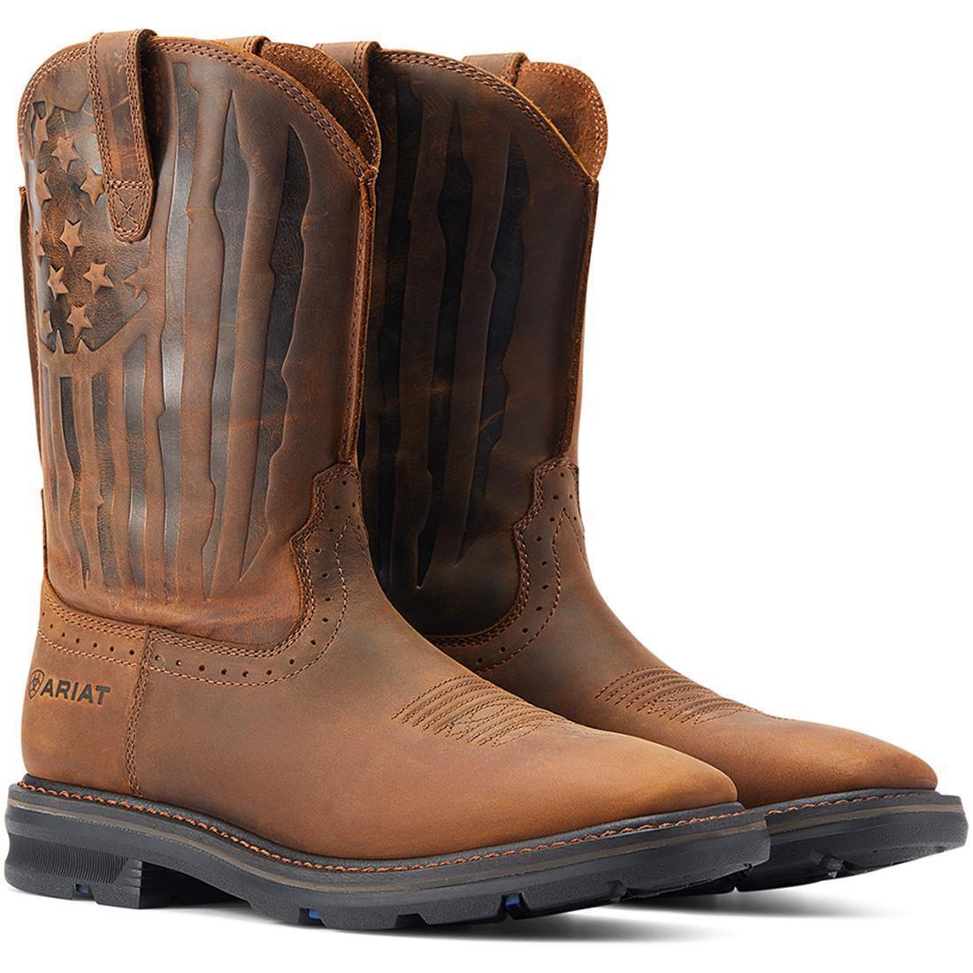 Ariat Sierra Shock Shield Patriot Soft-Toe Boot Distressed Brown Profile