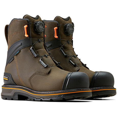 Ariat Stump Jumper BOA 8 inch Composite-Toe Waterproof Work Boot Iron Coffee Detail