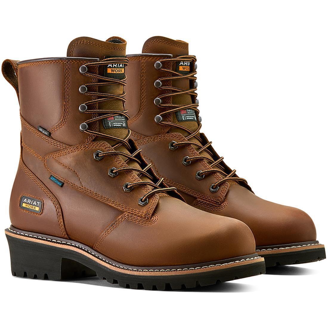 Ariat Logger Shock Shield Soft-Toe Waterproof Insulated Boot Copper Brown Heel