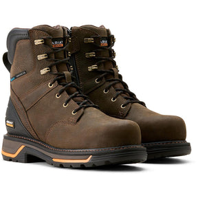 Ariat Big Rig 8 inch Composite-Toe Waterproof Work Boot Iron Coffee Detail