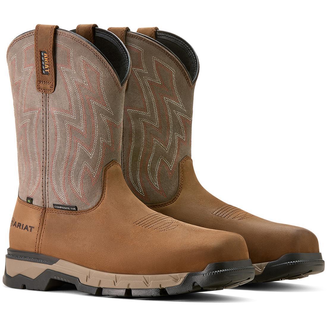 Ariat Rebar Flex Composite-Toe SD Work Boot Distressed Brown Profile