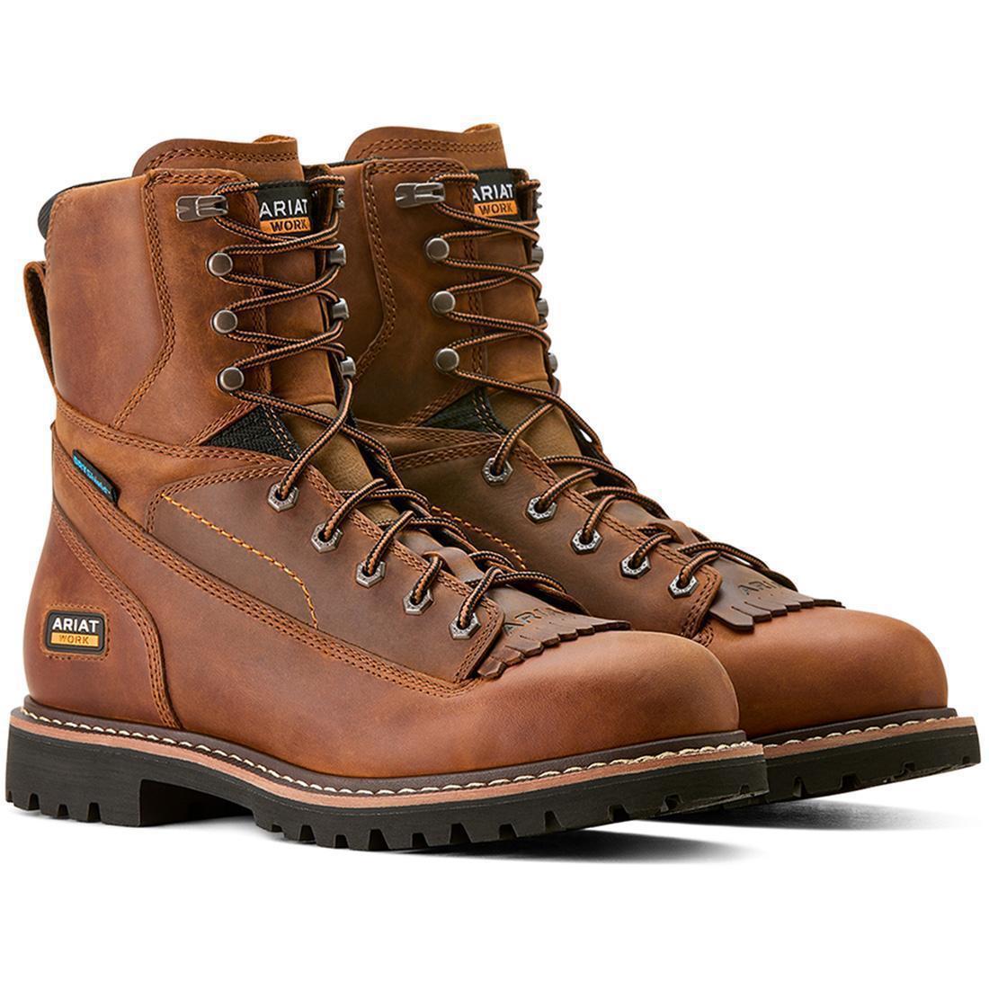 Ariat Longview Shock Shield 8in Soft Toe WP Boot - Cpr Brown