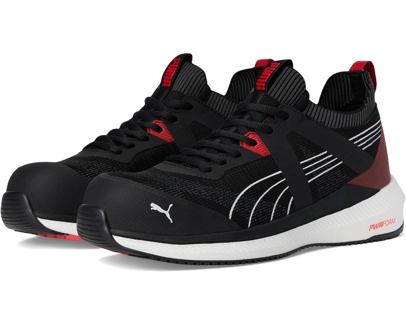 Puma Safety Turbo Black Composite Toe Work Boots – Red – Steel Toes