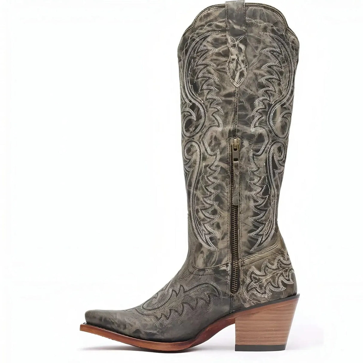 Durango Women’s Durango Crush Tall Western Boot Distressed Graphite Inner